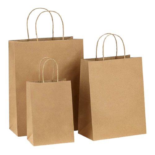 Brown Square Bottom Handle Craft Paper Bag, For Grocery, Capacity: 5kg